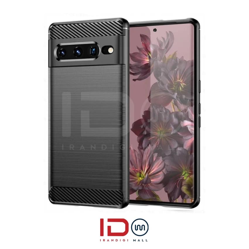 قاب فیبر کربن گوشی موبایل گوگل مدل Google Pixel 7 PRO برند rugged armor رنگ مشکی