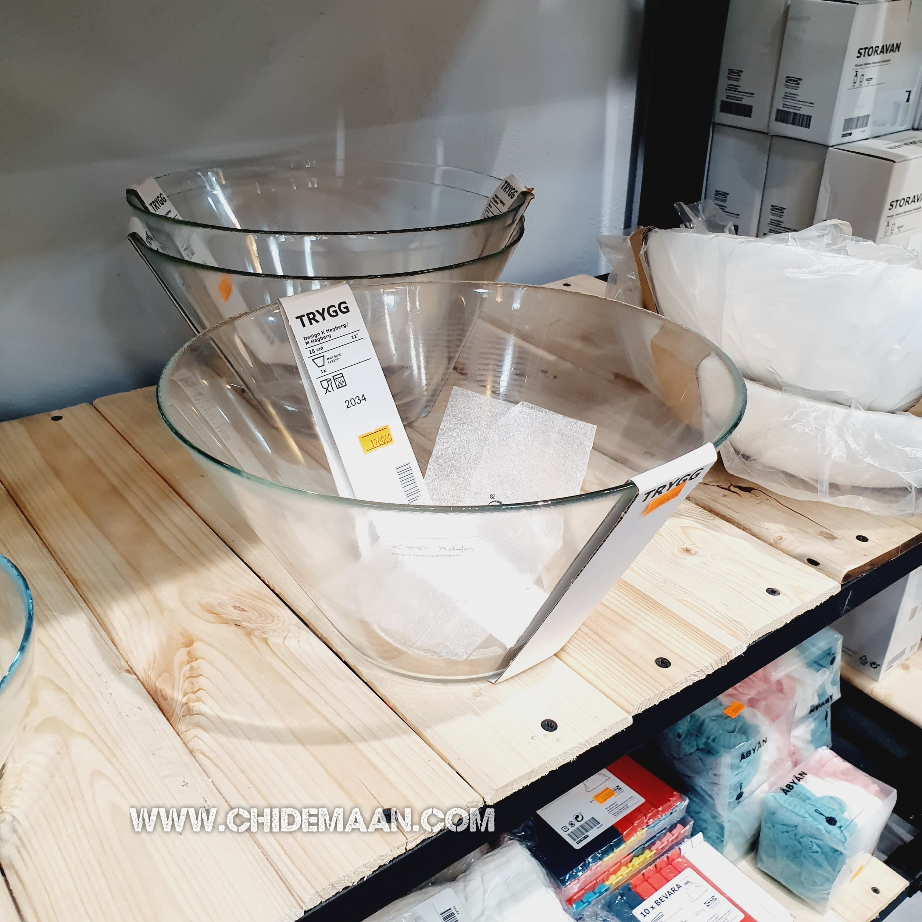 کاسه سرو شیشه ای ایکیا TRYGG قطر 28 سانتی‌متر — تصویر ۱۱