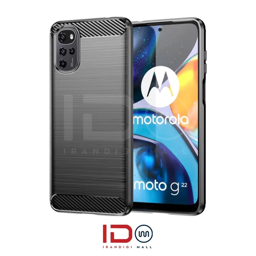 قاب فیبر کربن گوشی موتورولا مدل MOTOROLA G22 برند rugged armor رنگ مشکی