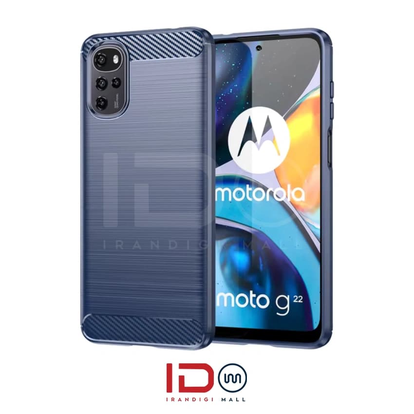 قاب فیبر کربن گوشی موتورولا مدل MOTOROLA G22 برند rugged armor رنگ آبی — تصویر ۲