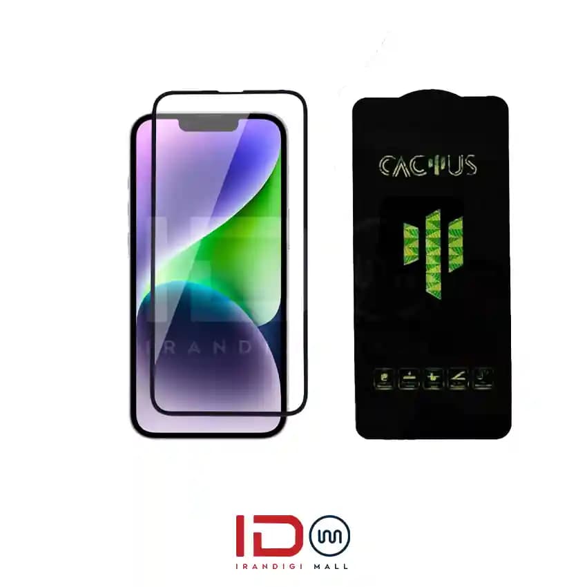 گلس شیشه ای تمام صفحه و فول چسب کاکتوس موبایل IPHONE 13 PRO