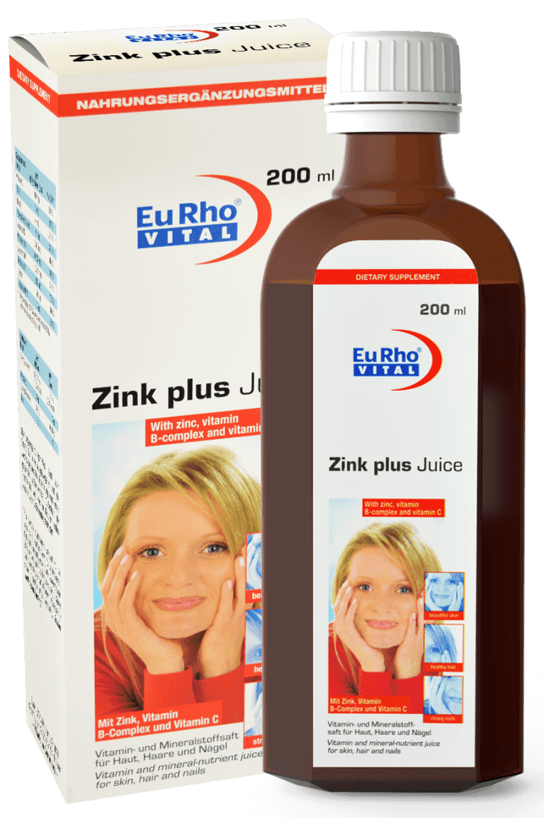 شربت زینک پلاس جویس یوروویتال (EuRho Vital Zinc Plus Juice) حجم 200 میلی لیتر