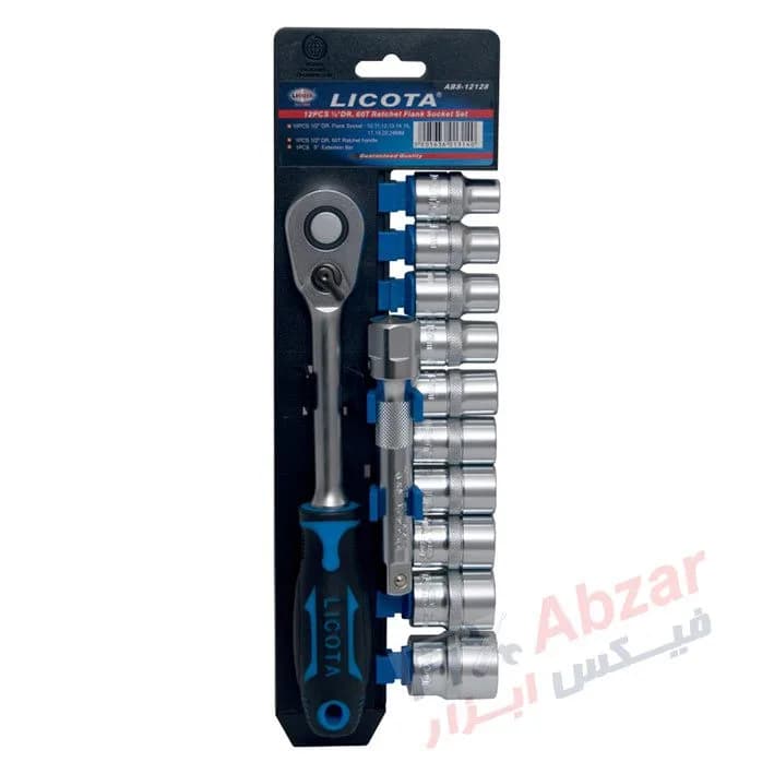 مجموعه 12 عددی آچار و سری بکس لیکوتا مدل ABS-12128 — تصویر ۲