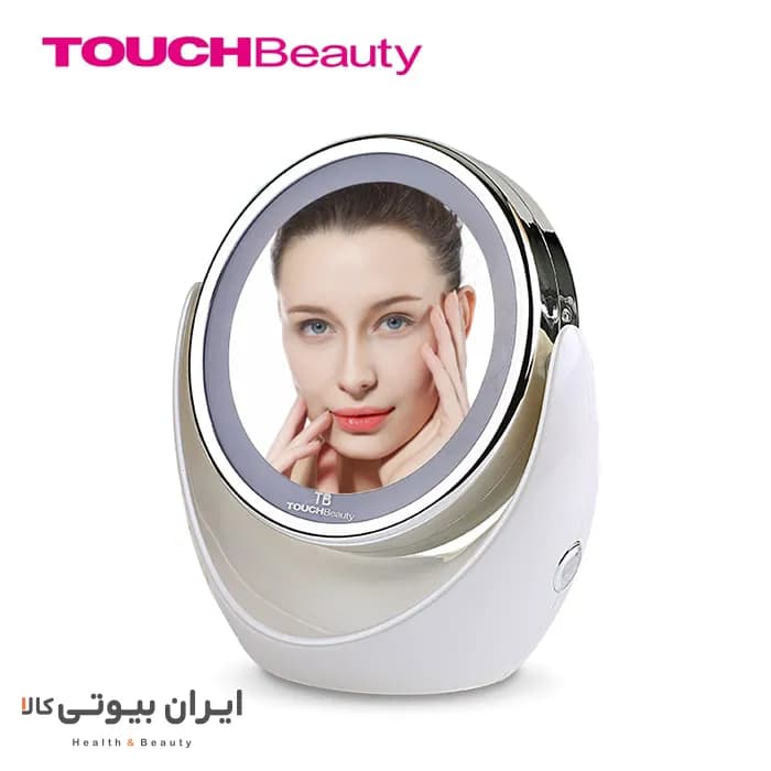 آینه دو طرفه رومیزی میکاپ و آرایشی با قابلیت بزرگنمایی 5x تاچ بیوتی TB0678 — تصویر ۱۱