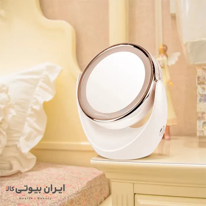 آینه دو طرفه رومیزی میکاپ و آرایشی با قابلیت بزرگنمایی 5x تاچ بیوتی TB0678 — تصویر ۹