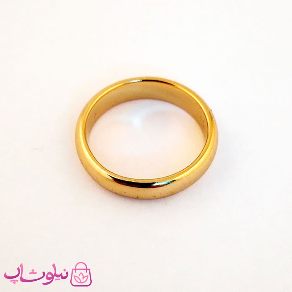 حلقه یا رینگ ساده طلایی ژوپینگ عرض 4 میل کد 230