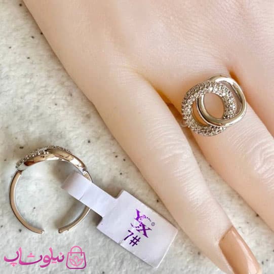 انگشتر زنانه وای اس ایکس نقره ای کد 89 — تصویر ۳