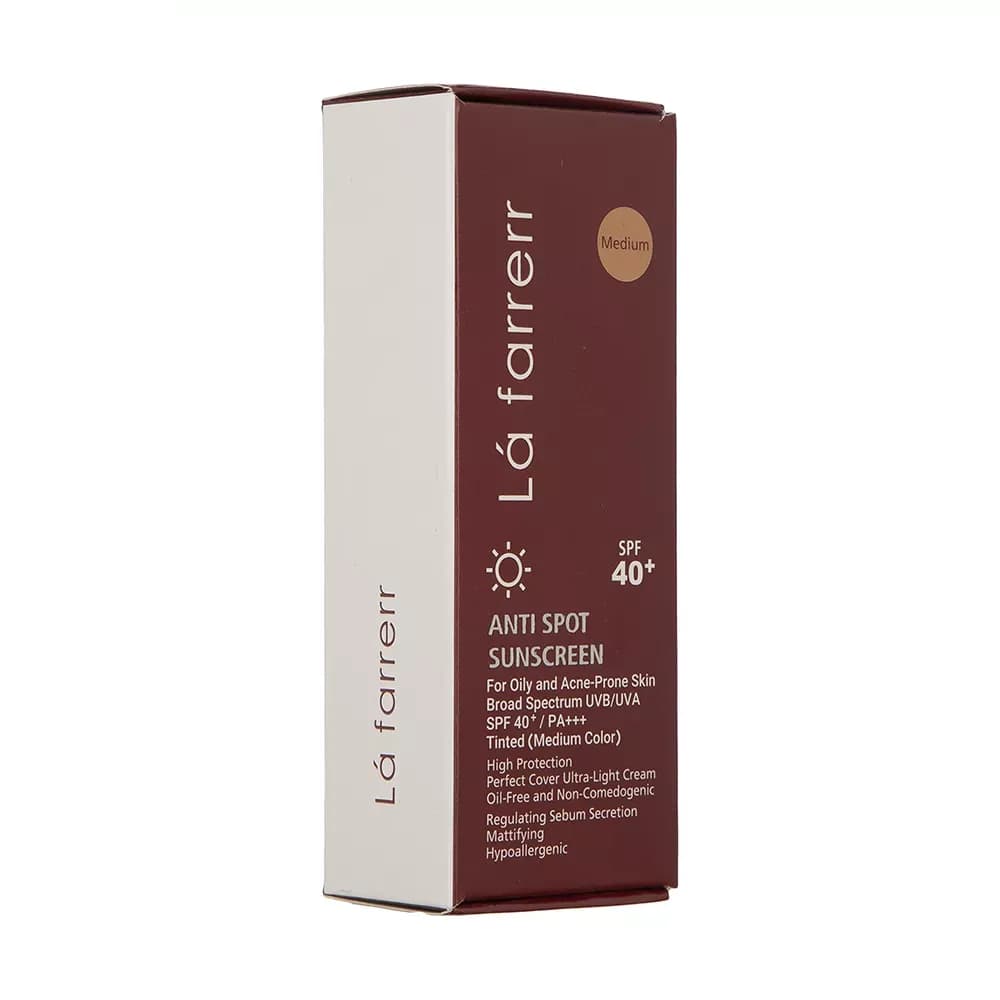 کرم ضد آفتاب و ضد لک رنگی لافارر SPF40-Medium مناسب پوست چرب و آکنه دار — تصویر ۵