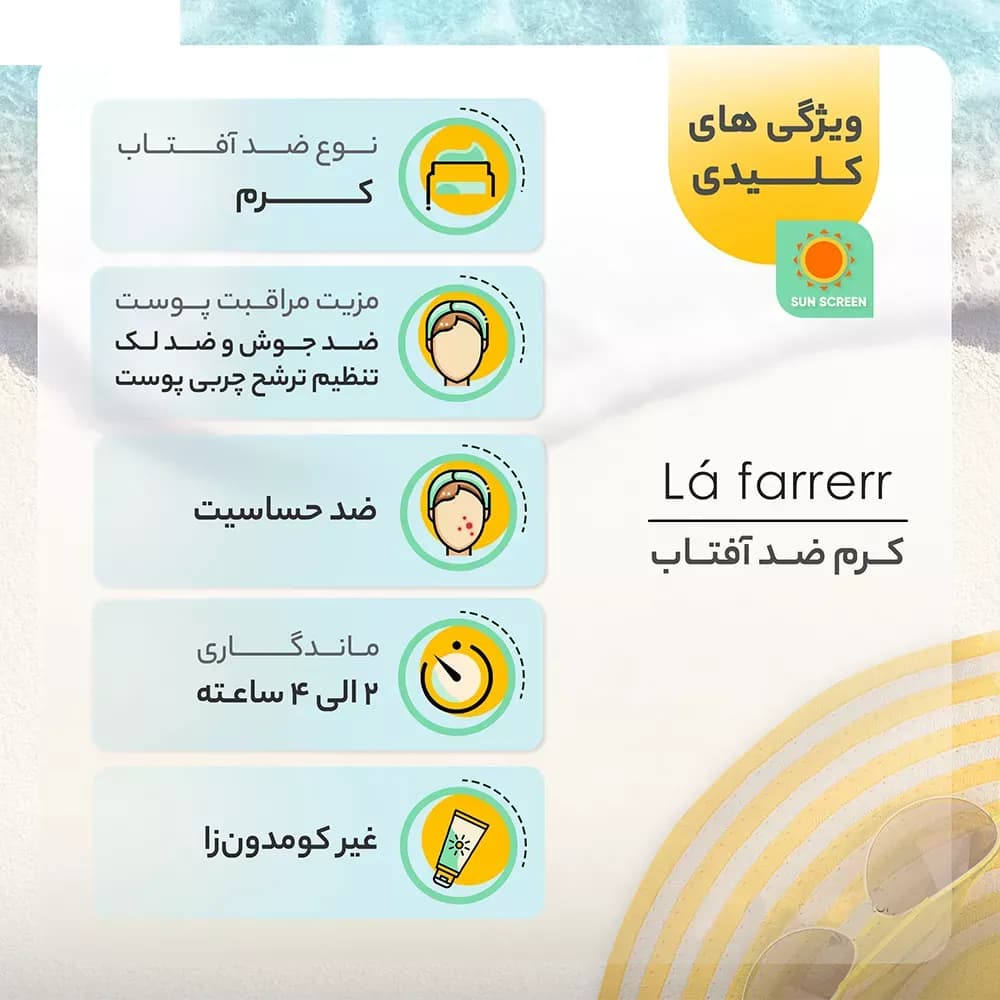 کرم ضد آفتاب و ضد لک رنگی لافارر SPF40-Medium مناسب پوست چرب و آکنه دار — تصویر ۷