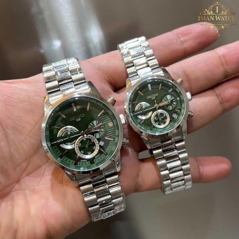 ساعت ست سیکو سه موتوره سیلور صفحه سبز Seiko 8887 — تصویر ۵