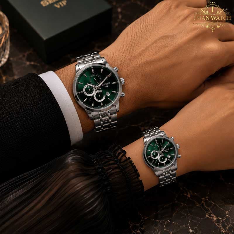 ساعت ست سیکو سه موتوره سیلور صفحه سبز Seiko 8885 — تصویر ۳