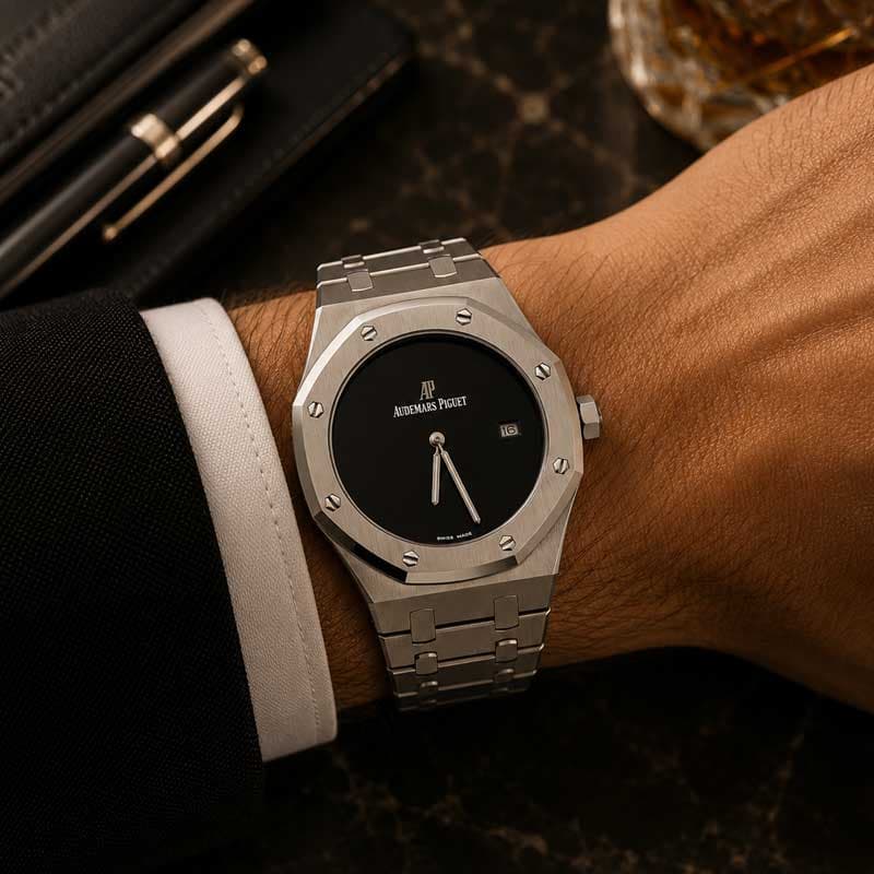 ساعت مردانه اودمار پیگه تک موتوره صفحه مشکی Audemars piguet Royal Oak 4132 — تصویر ۳