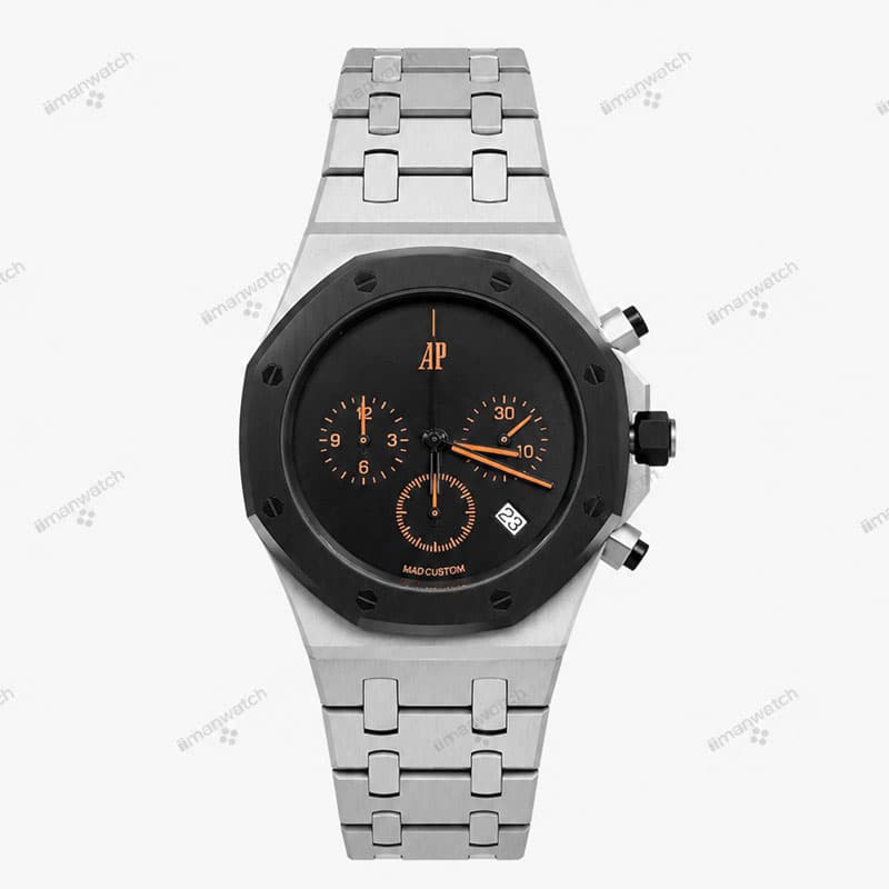 ساعت مردانه اودمار پیگه سه موتوره صفحه مشکی Audemars piguet Royal Oak 4130