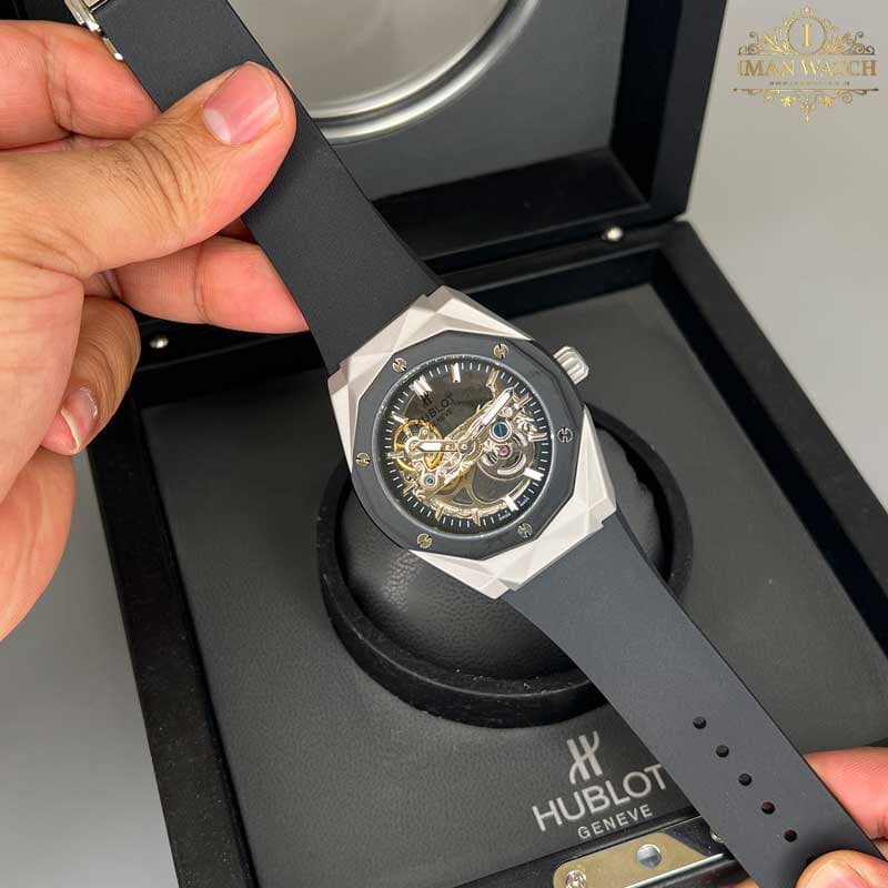 ساعت مردانه هابلوت هندسی اتومات سیلور مشکی HUBLOT BIG BANG H96312 — تصویر ۸