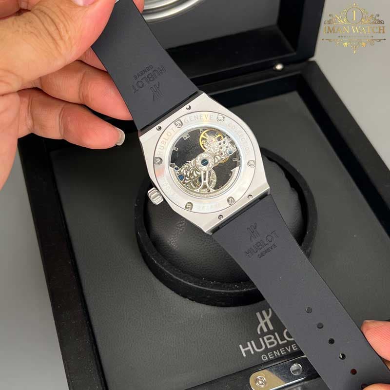 ساعت مردانه هابلوت هندسی اتومات سیلور مشکی HUBLOT BIG BANG H96312 — تصویر ۹