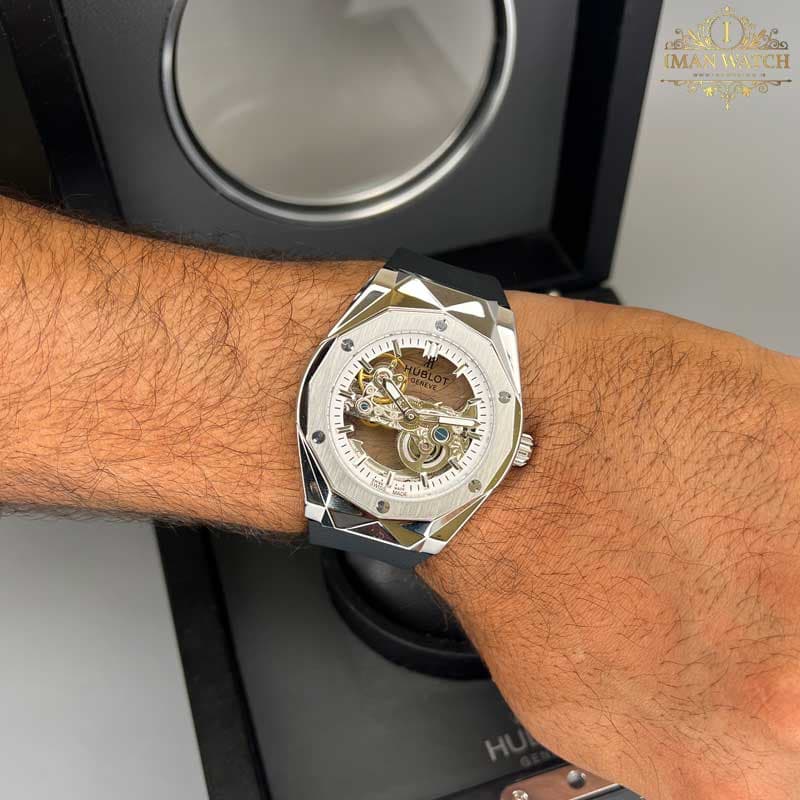 ساعت مردانه هابلوت هندسی اتومات سیلور HUBLOT BIG BANG H96310 — تصویر ۷