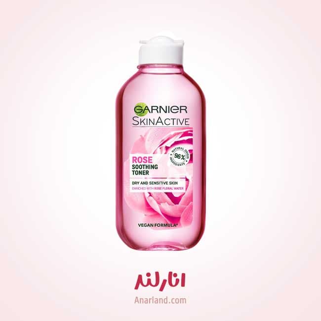 تونر گیاهی گارنیر حاوی عصاره گل رز حجم 200 میلی لیتر