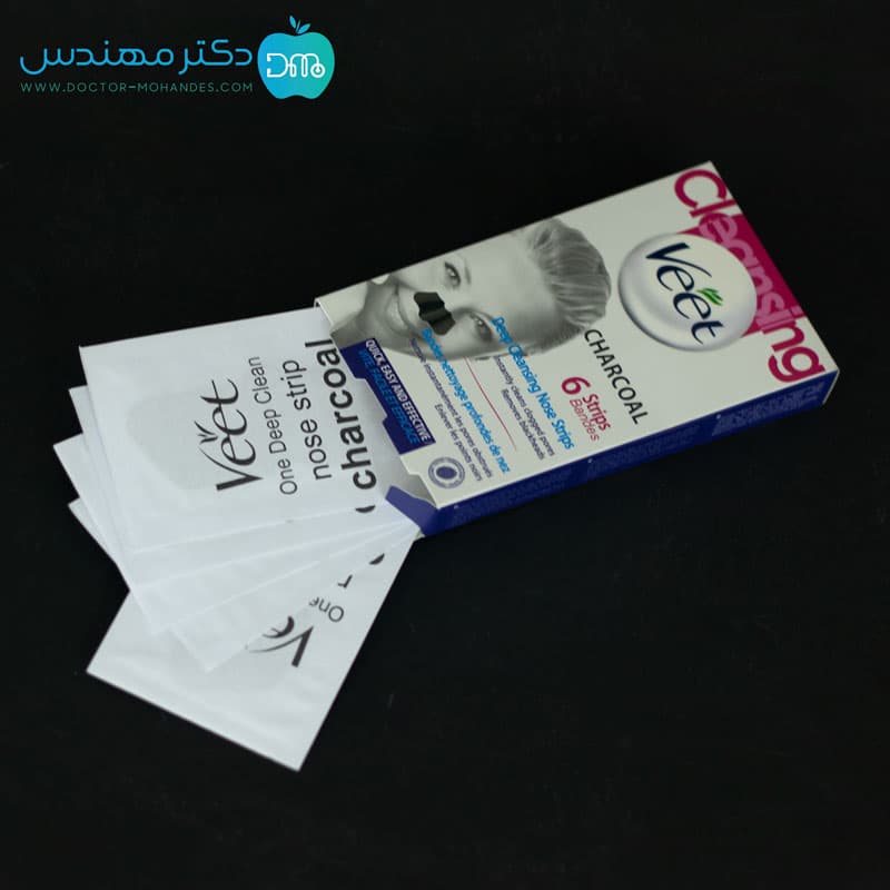 چسب جوش سرسیاه با ذغال فعال برند Veet بسته 6 عددی — تصویر ۳