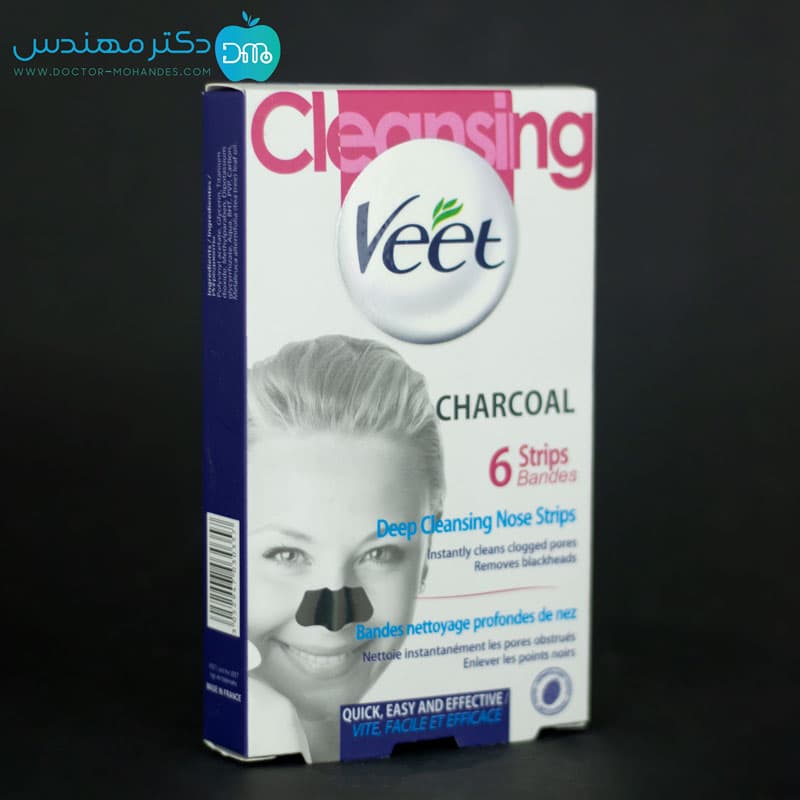 چسب جوش سرسیاه با ذغال فعال برند Veet بسته 6 عددی