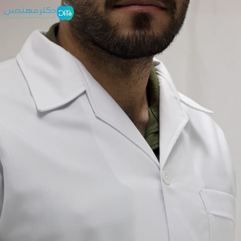 روپوش پزشکی مردانه پارچه کجراه برند برادران — تصویر ۱۱