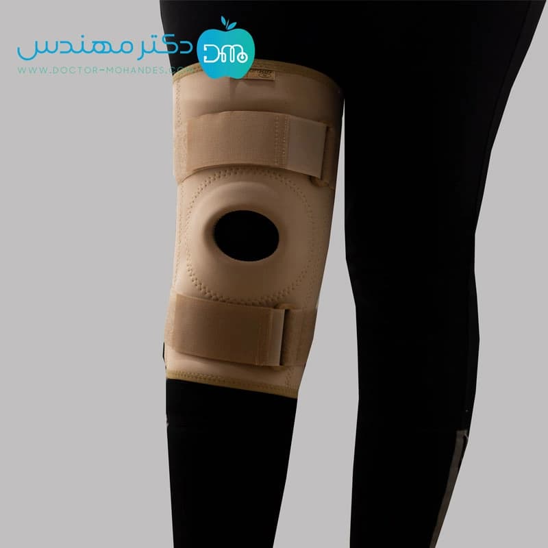 زانوبند طبی نئوپرنی چهارفنره پاک سمن کد 085 — تصویر ۲