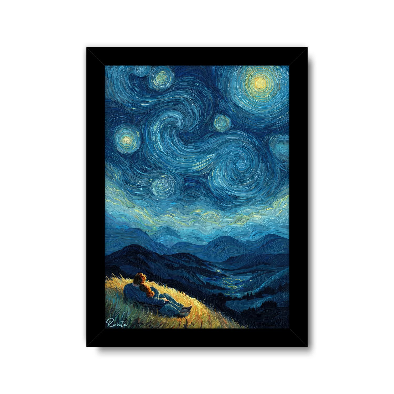 تابلو تکی راویتا طرح عاشقانه ونگوک – Van Gogh Love کد 3813