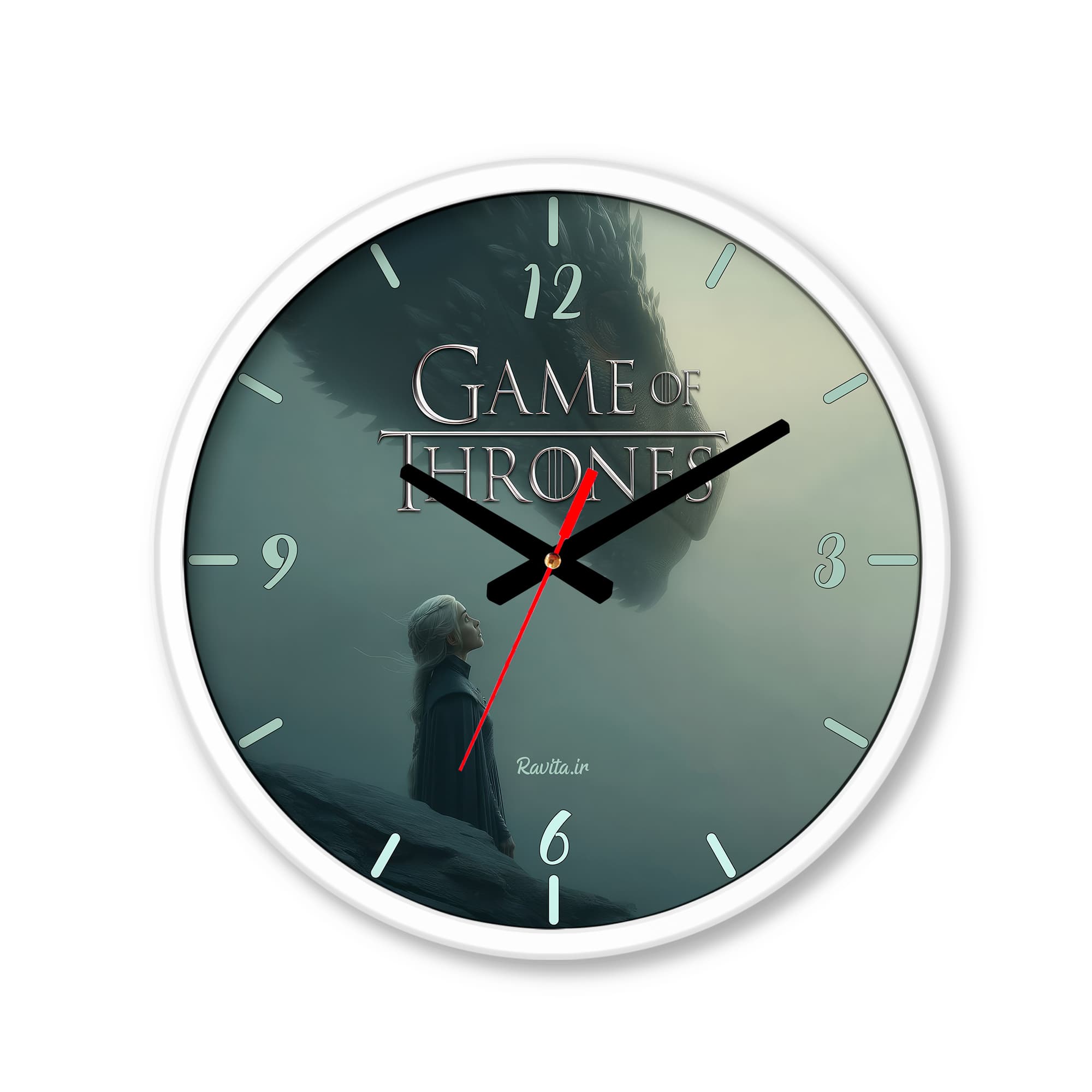 ساعت رومیزی دیواری راویتا طرح بازی تخت و جمشید – Game of Thrones کد 3770 — تصویر ۹