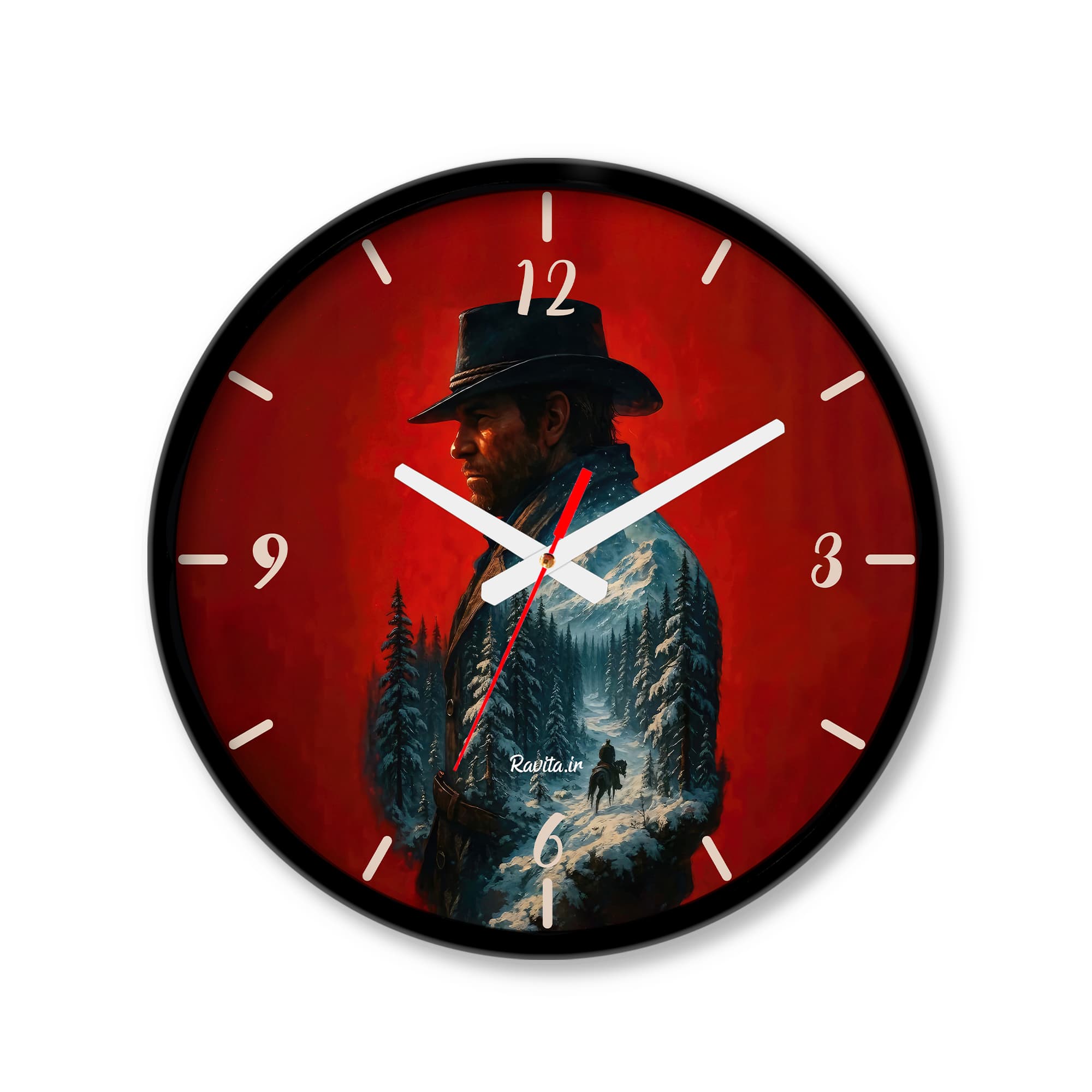 ساعت رومیزی دیواری راویتا طرح رد دد – Red Dead کد 3766