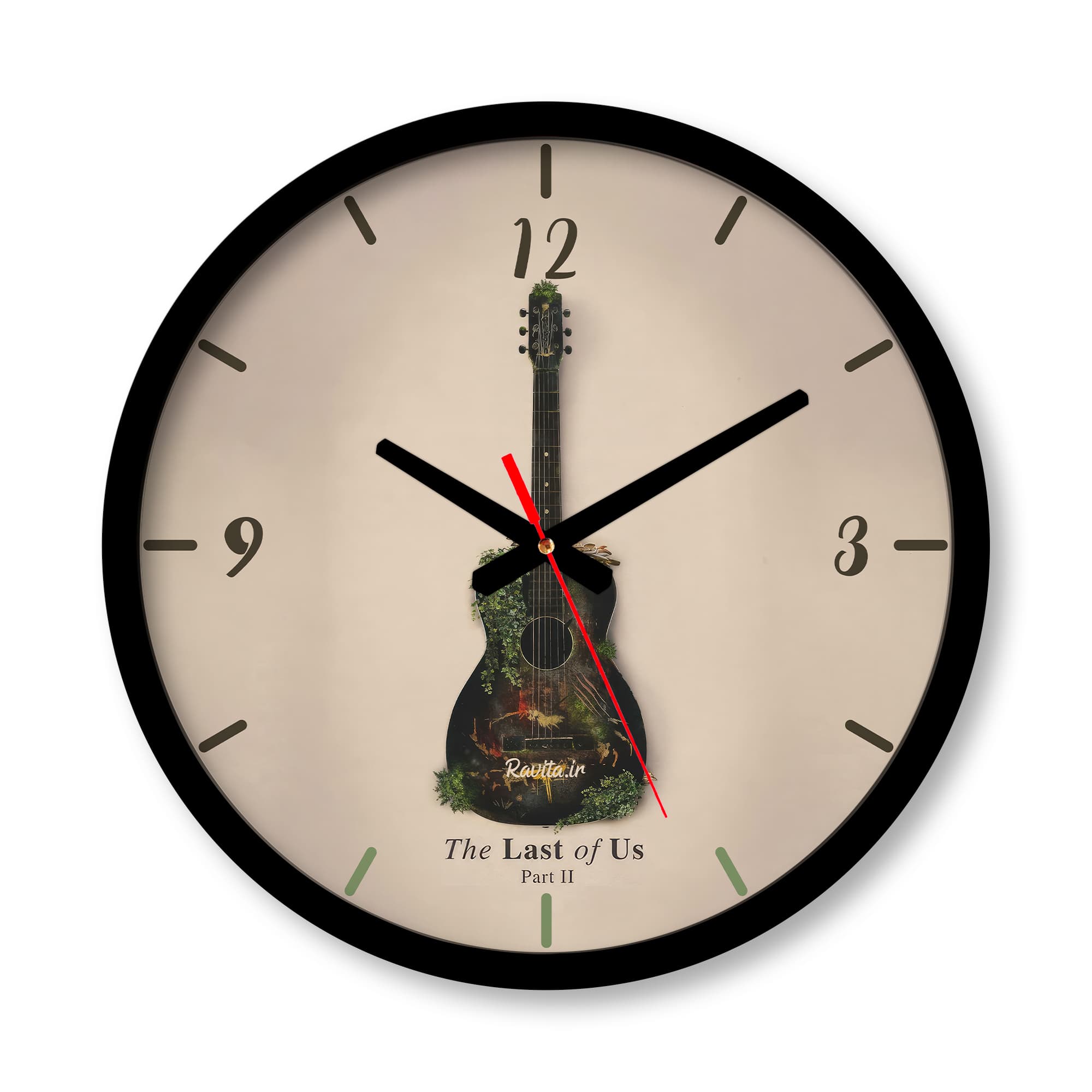 ساعت دیواری بزرگ راویتا طرح گیتار – guitar کد 3763 — تصویر ۵