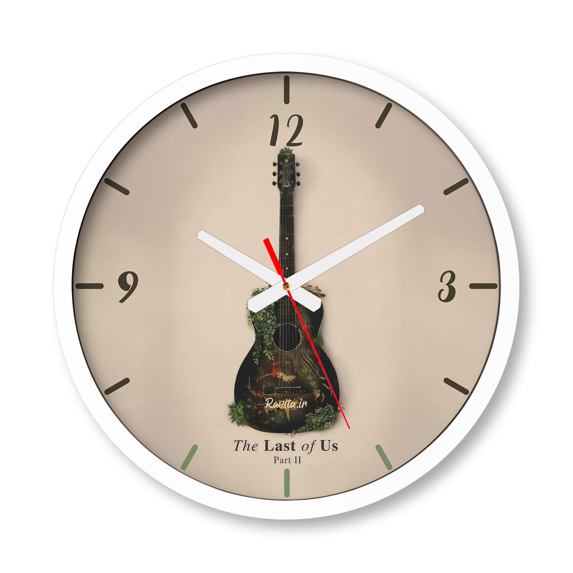 ساعت دیواری بزرگ راویتا طرح گیتار – guitar کد 3763 — تصویر ۴