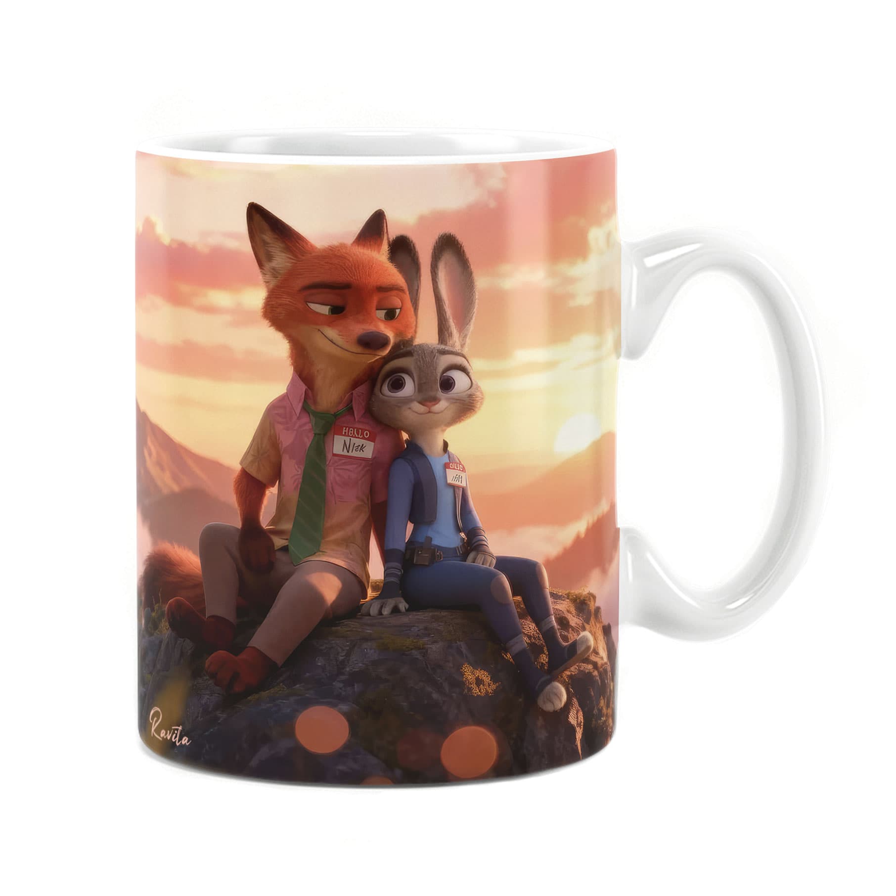 ماگ راویتا طرح زوتوپیا عاشقانه دونفره – Zootopia کد 3758