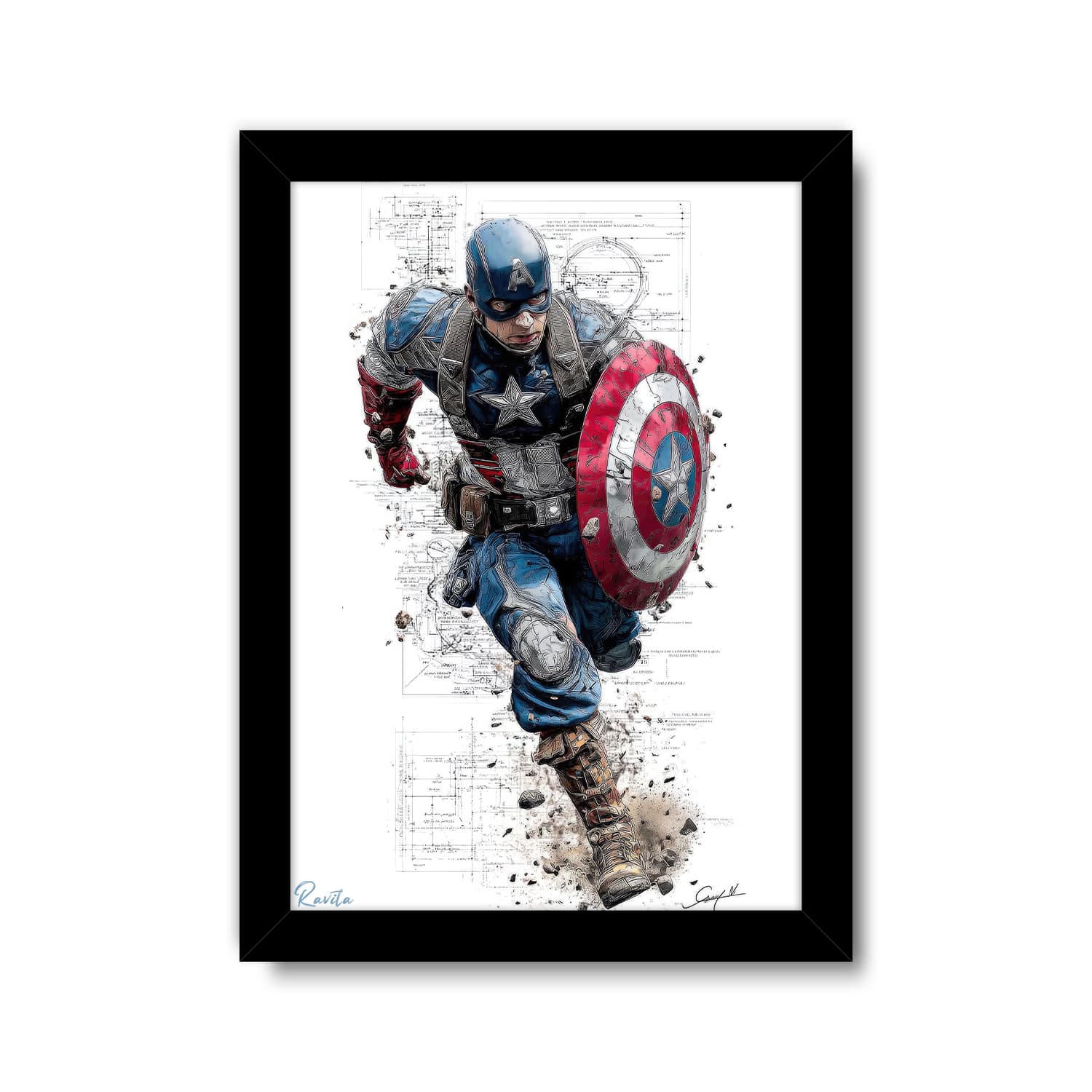 تابلو تکی راویتا طرح کاپیتان آمریکا – Captain America کد 3757