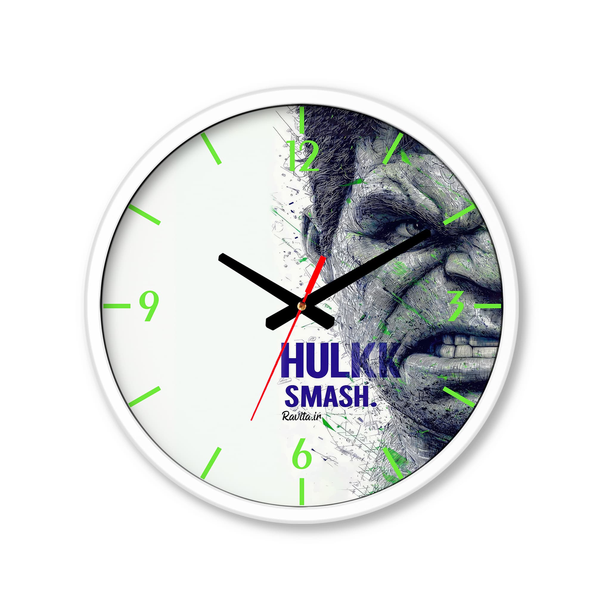 ساعت رومیزی دیواری راویتا طرح هالک – Hulk کد 3756 — تصویر ۵