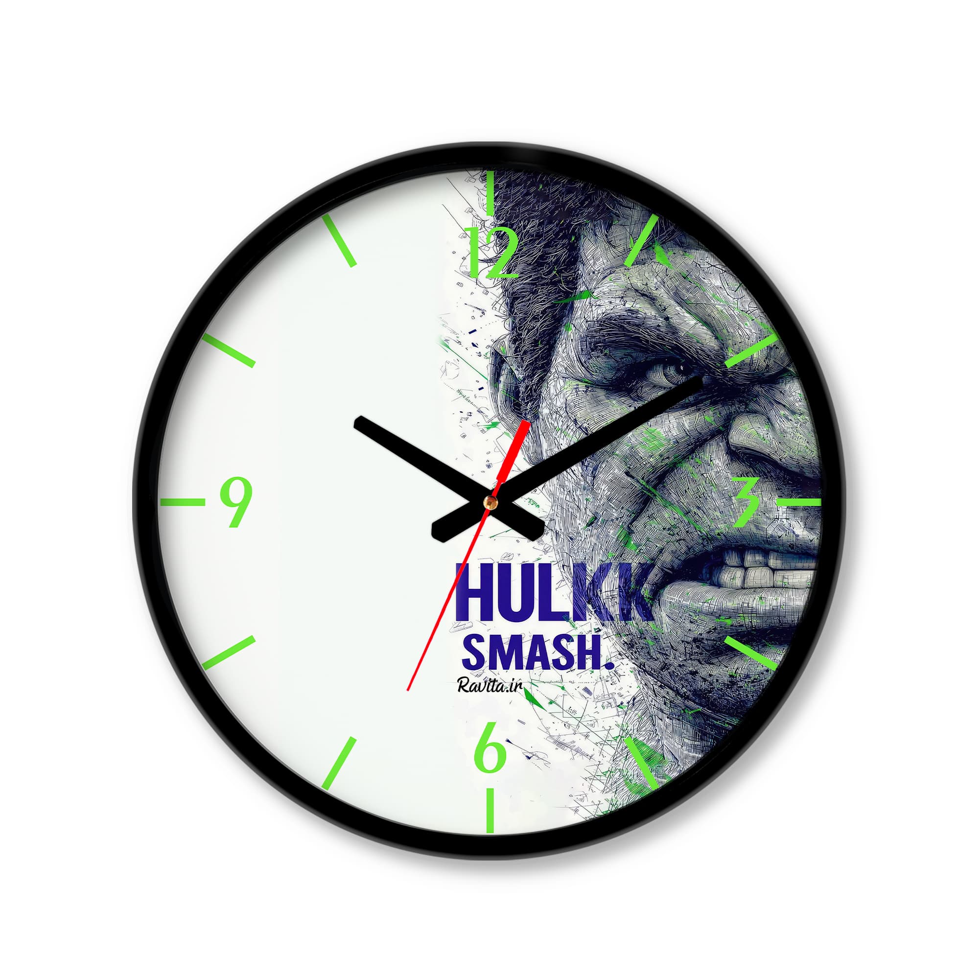 ساعت رومیزی دیواری راویتا طرح هالک – Hulk کد 3756