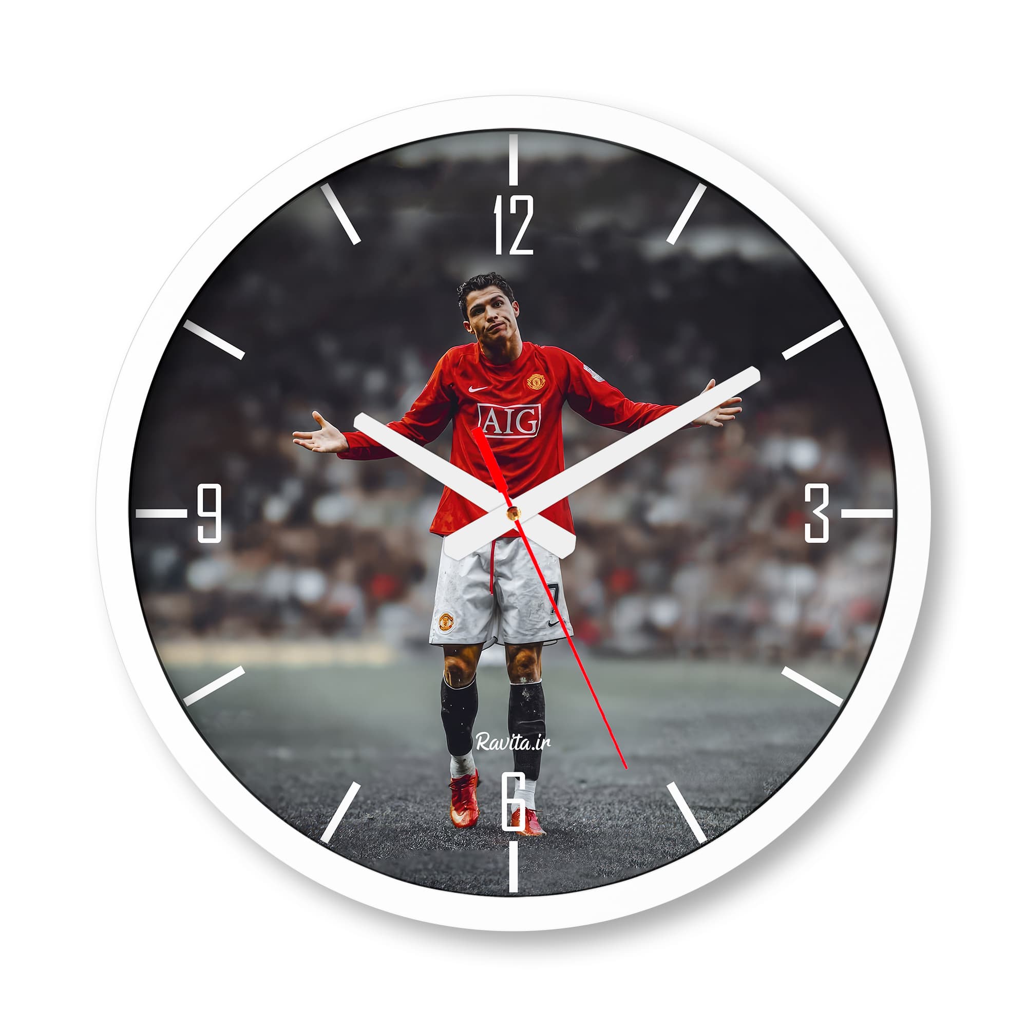 ساعت دیواری بزرگ راویتا طرح رونالدو – Ronaldo کد 3753 — تصویر ۵
