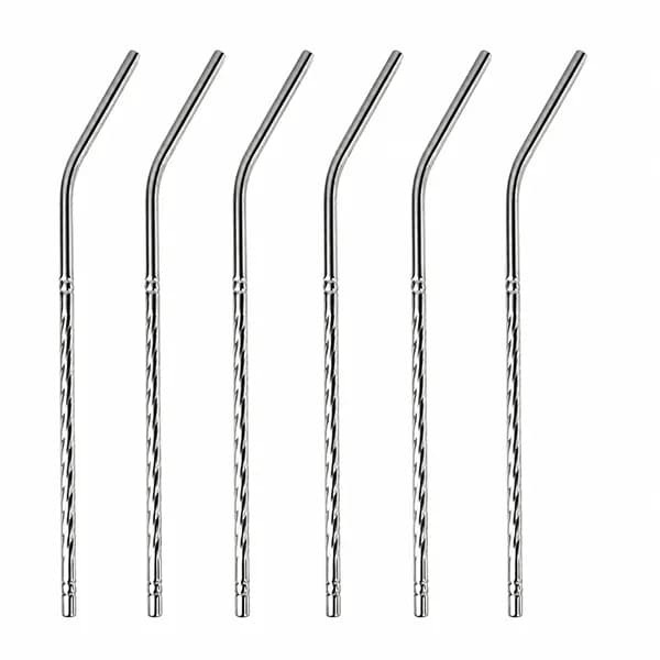 نی شربت استیل پیچ بسته 6 عددی — تصویر ۲