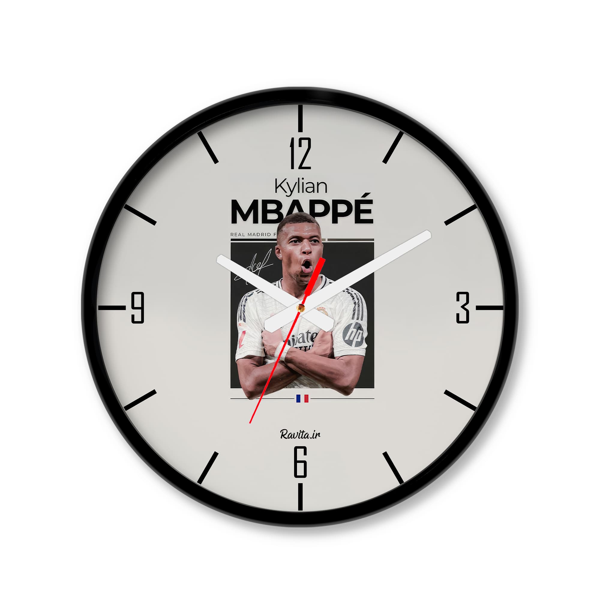 ساعت رومیزی دیواری راویتا طرح امباپه – Mbappe کد 3750