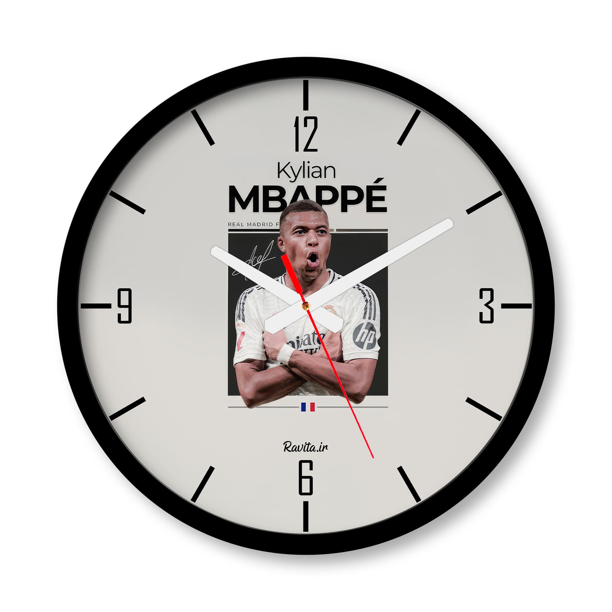 ساعت دیواری بزرگ راویتا طرح امباپه – Mbappe کد 3750