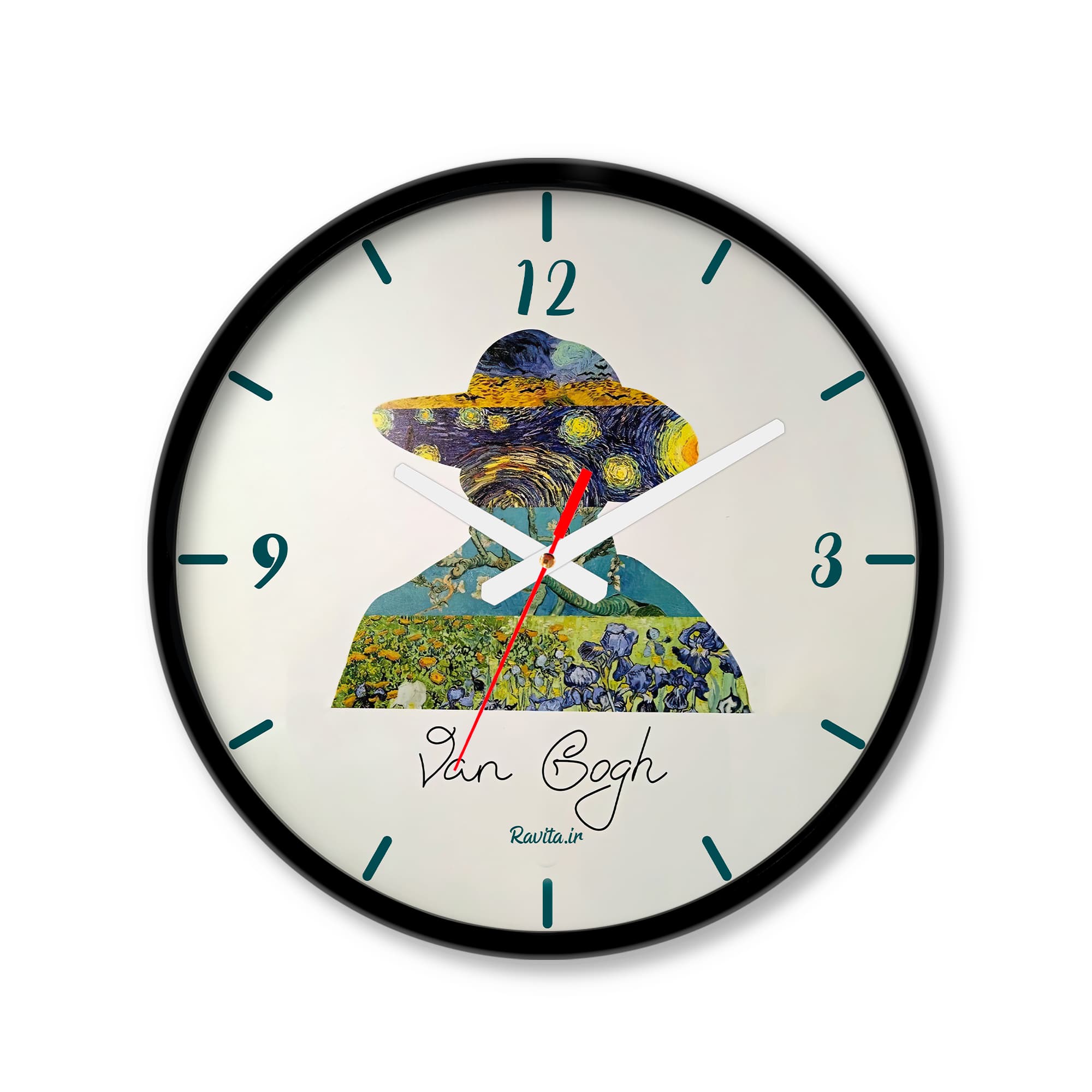 ساعت رومیزی دیواری راویتا طرح نقاشی سبک ون گوک – Van Gogh کد 3747