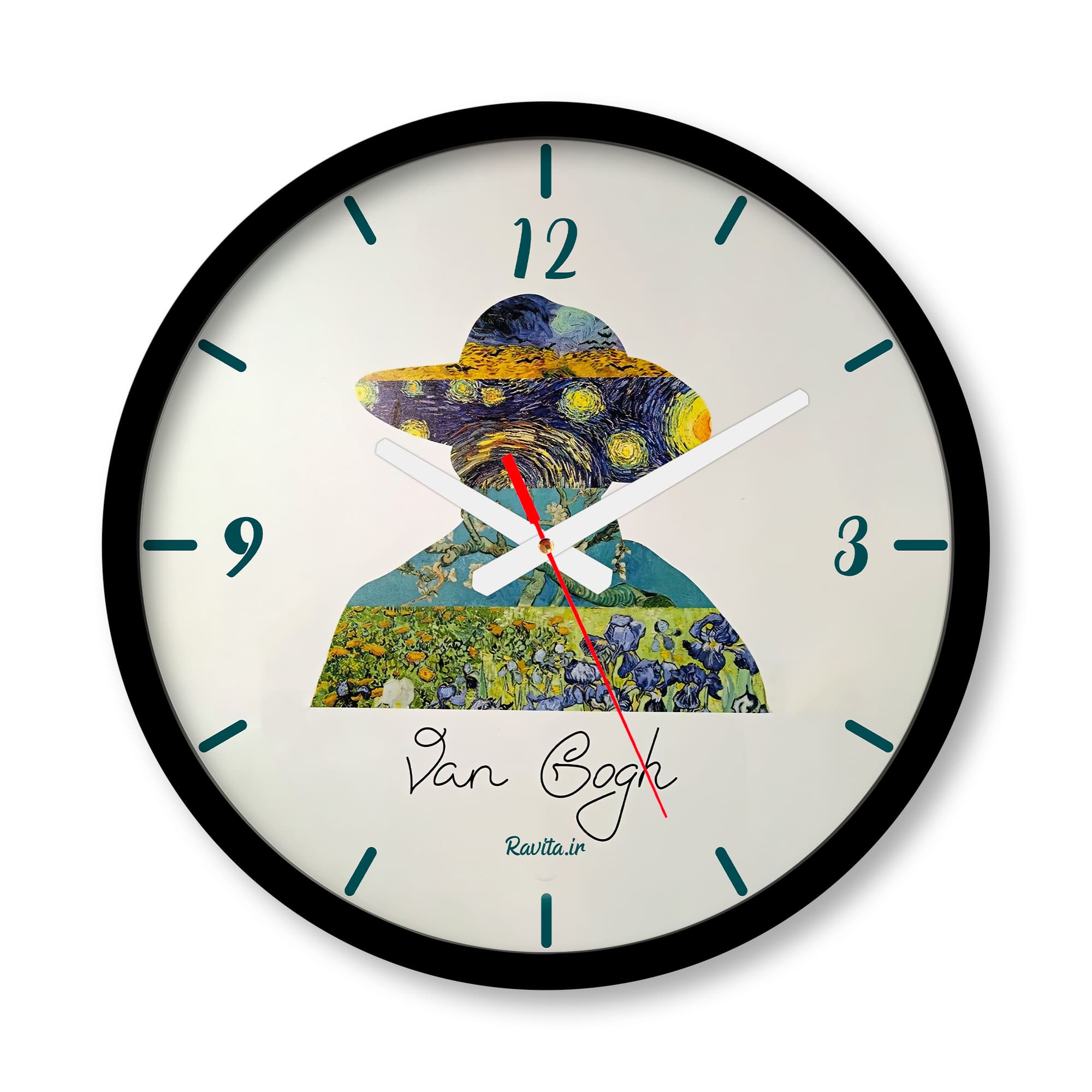 ساعت دیواری بزرگ راویتا طرح نقاشی سبک ون گوک – Van Gogh کد 3747