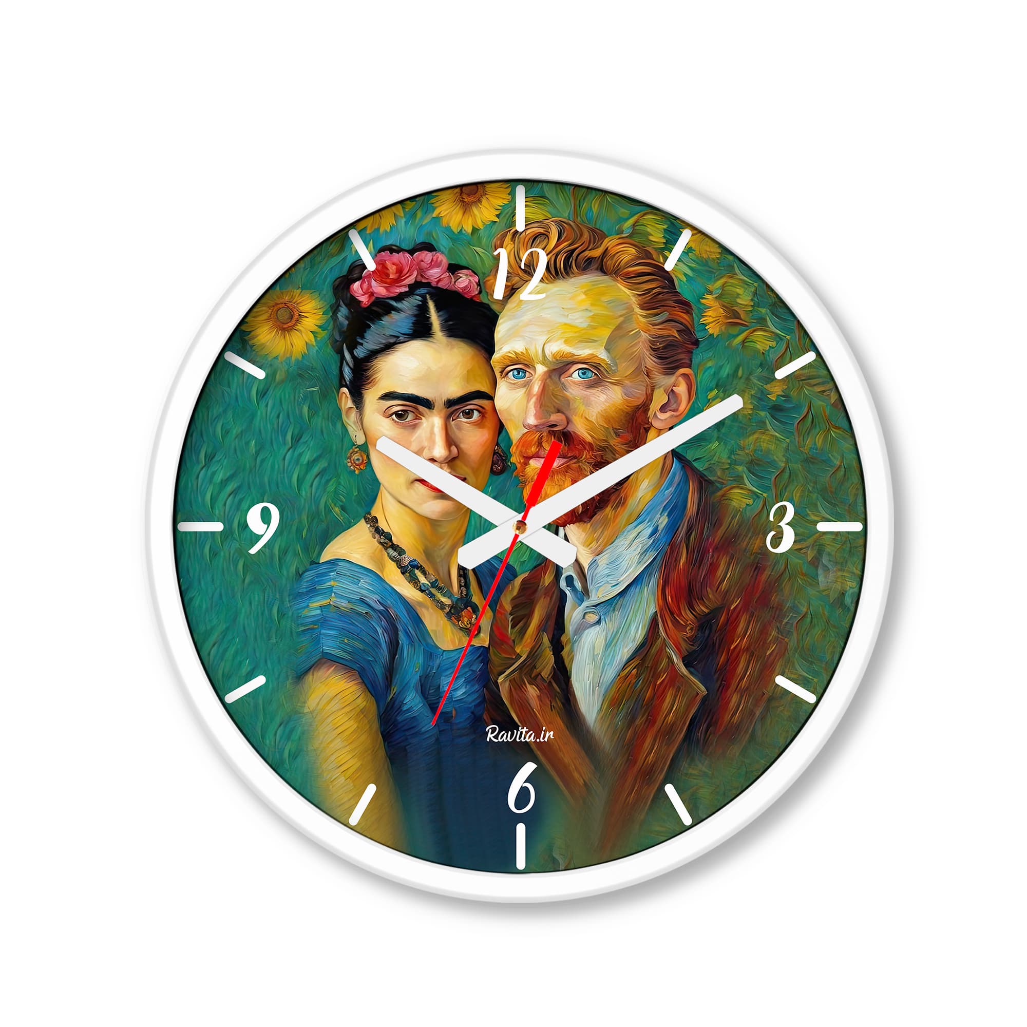 ساعت رومیزی دیواری راویتا طرح فریدا کالو – Frida Kahlo کد 3746