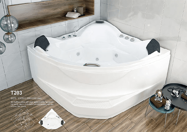 جکوزی Tenser تنسر مدل T203 پله دار سایز 65*130*130
