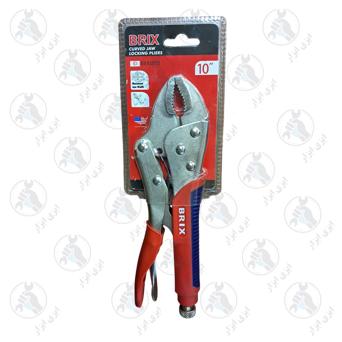 انبر قفلی 10 اینچی دسته پلاستیکی BRIX کد BX45B10
