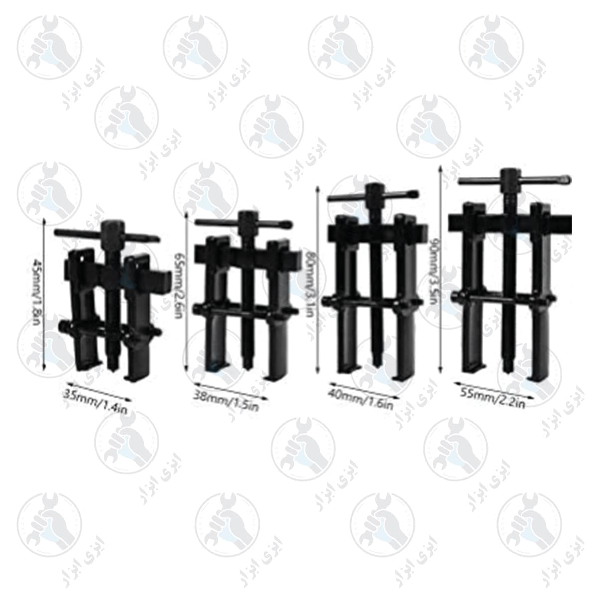 پولی کش ناخنی دوشاخ قفل شو 45×35 میلیمتر LK کد J1274A