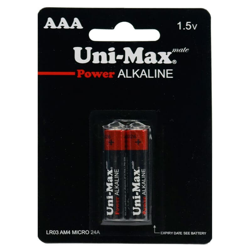 باتری دوتایی نیم قلم Uni-Max Alkaline 1.5V AAA — تصویر ۴