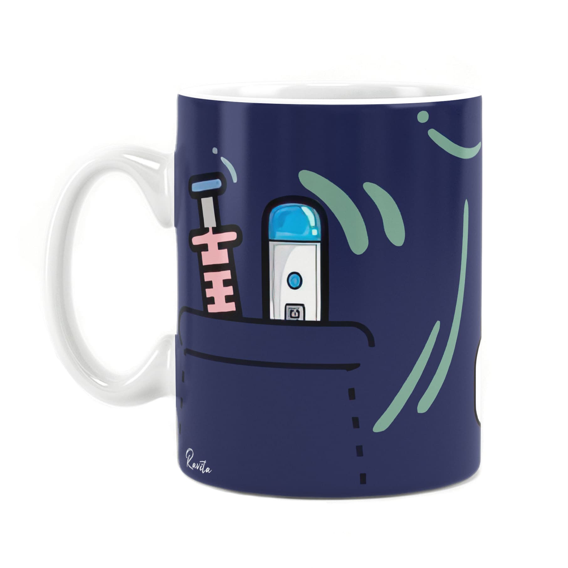 لیوان (ماگ) سرامیکی سفارشی راویتا طرح پرستار – Blue Nurse — تصویر ۵