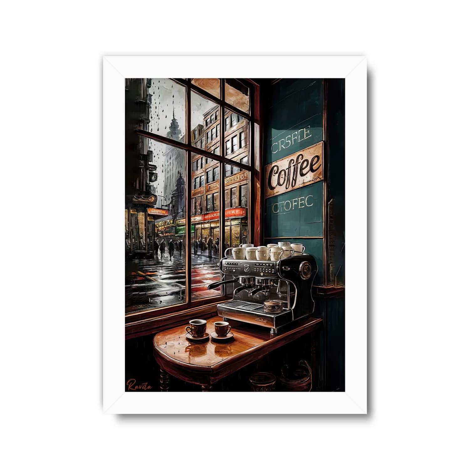 تابلو تکی راویتا طرح کافی شاپ – Coffee Shop کد 3723