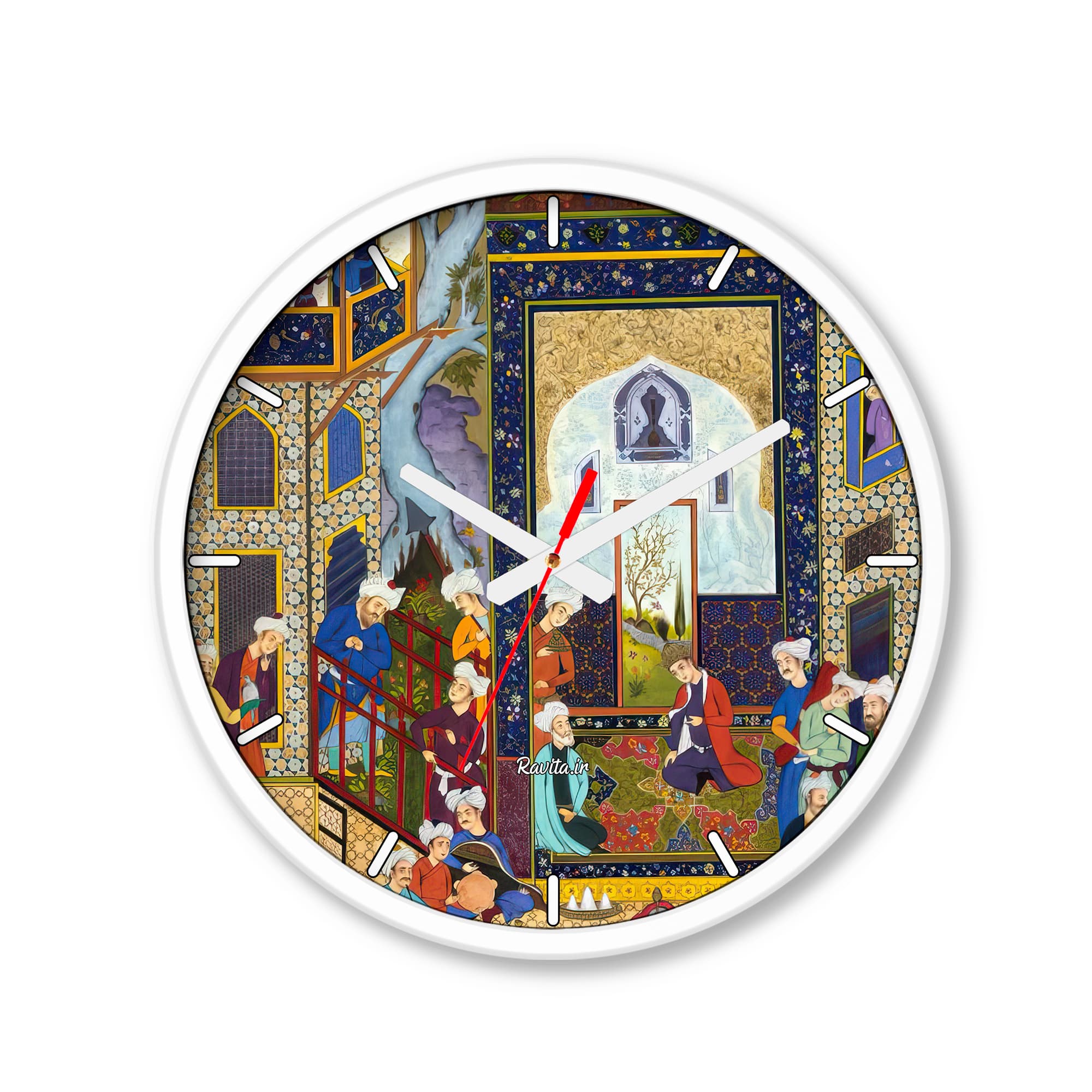 ساعت رومیزی دیواری راویتا طرح نقاشی مینیاتور ایرانی – Iranian miniature painting کد 3718