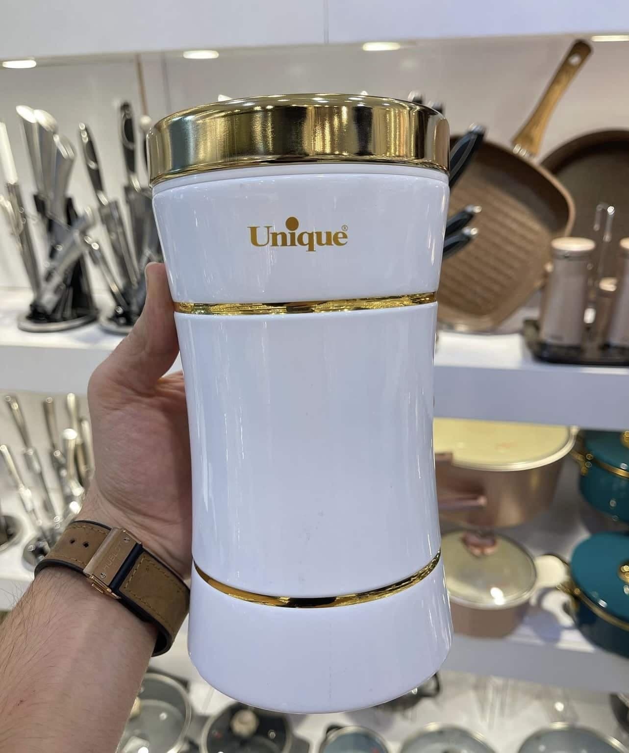 سرویس آشپزخانه 18 پارچه کمرباریک خطی سفیدطلا یونیک کد UN-4694 — تصویر ۸