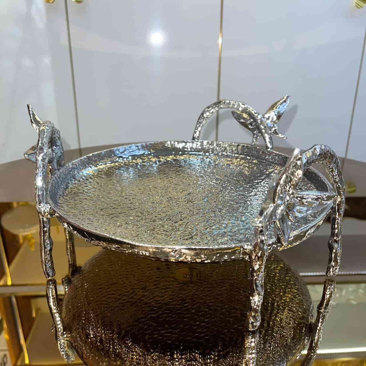 میوه خوری آلومنیومی ایوان پروانه نقره ای براق کد PN803